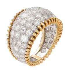 5 Carat Diamond Band Platinum and 18 Karat Yellow Gold Ring