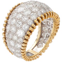 5 Carat Diamond Band Platinum and 18 Karat Yellow Gold Ring