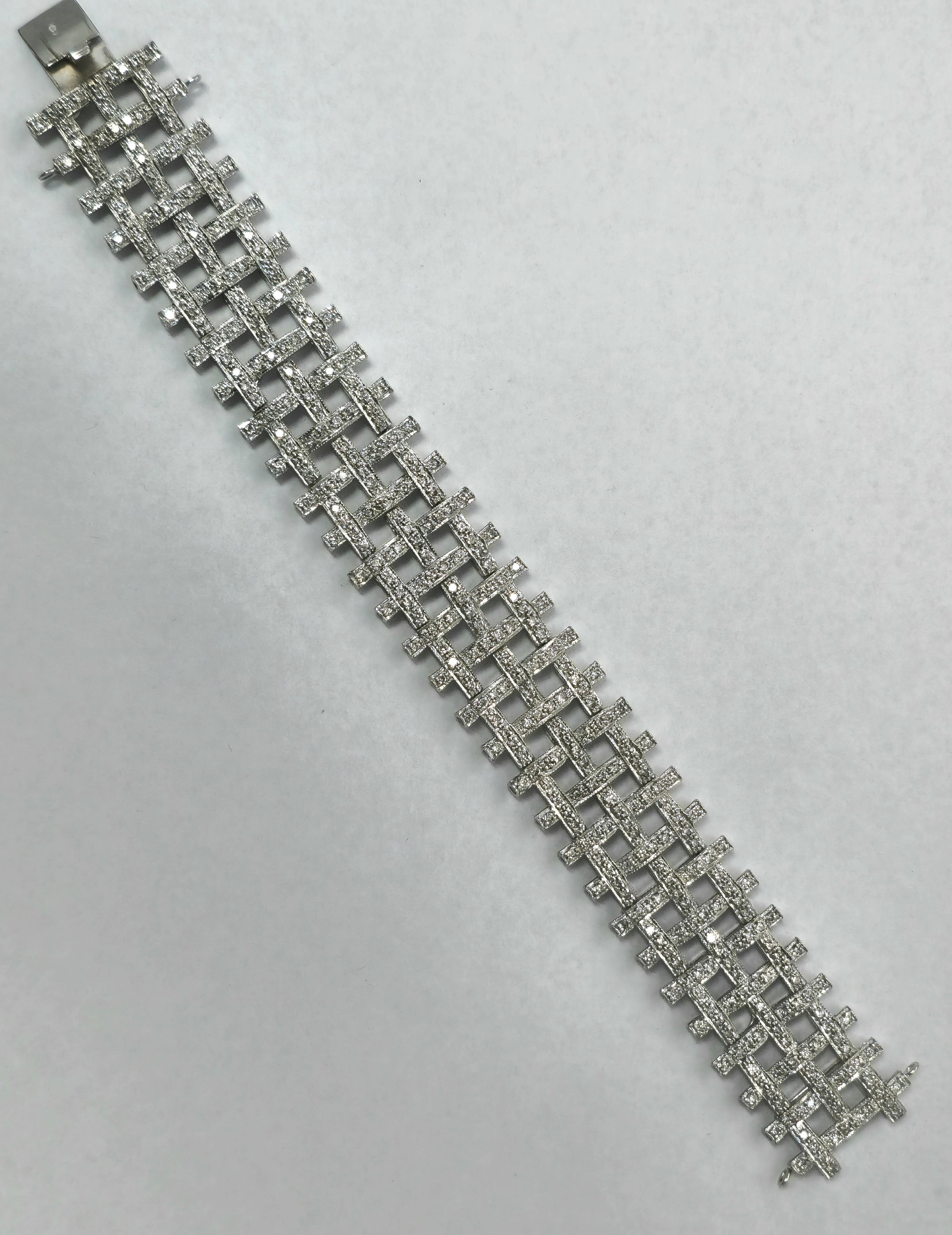 5 Karat Diamantarmband aus 14k Weißgold (GIA) im Zustand „Hervorragend“ im Angebot in Miami, FL