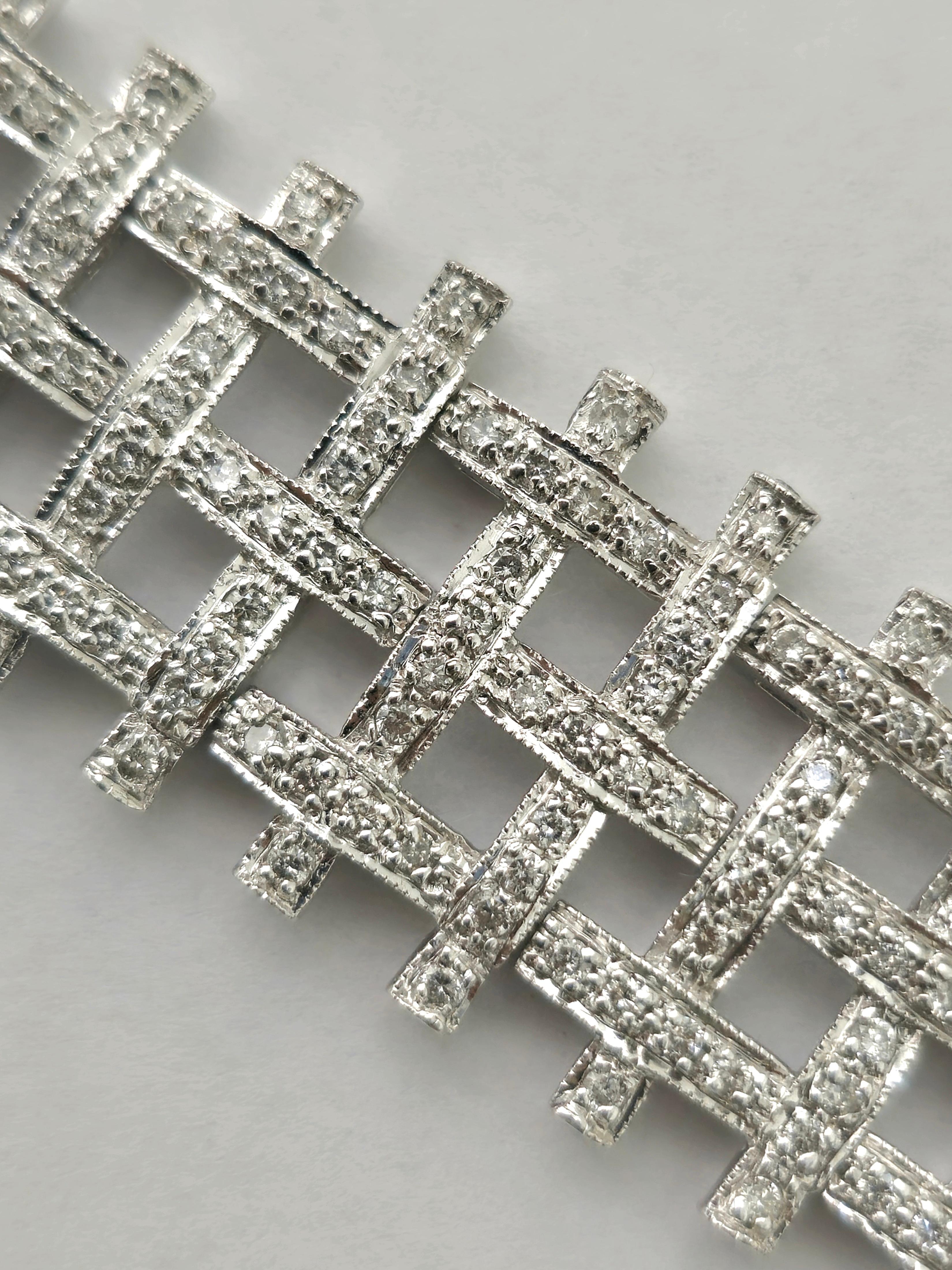 Women's or Men's 5 Carat Diamond Bracelet Set in 14k White Gold (GIA) For Sale
