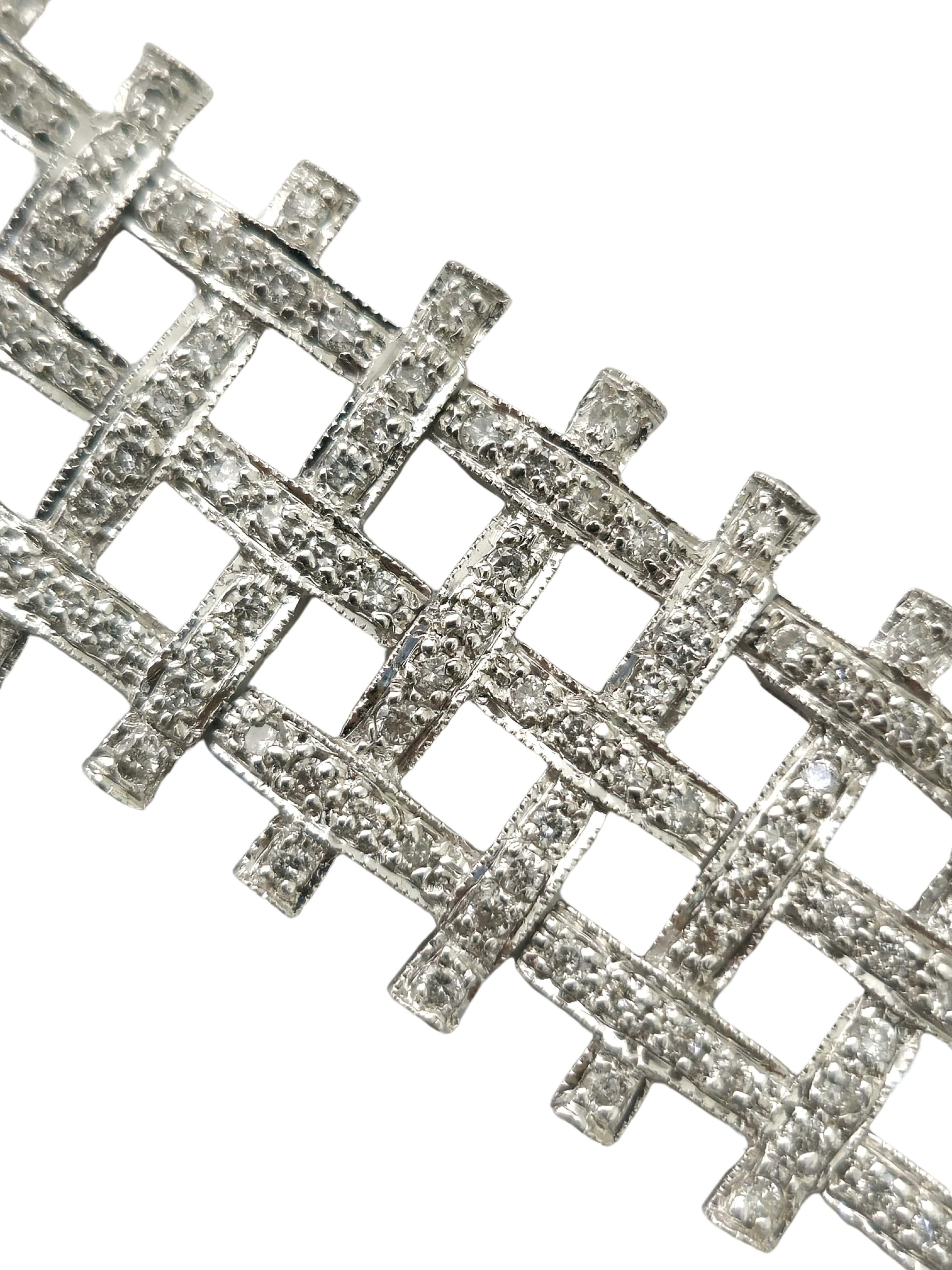Women's or Men's 5 Carat Diamond Bracelet Set in 14k White Gold (GIA) For Sale