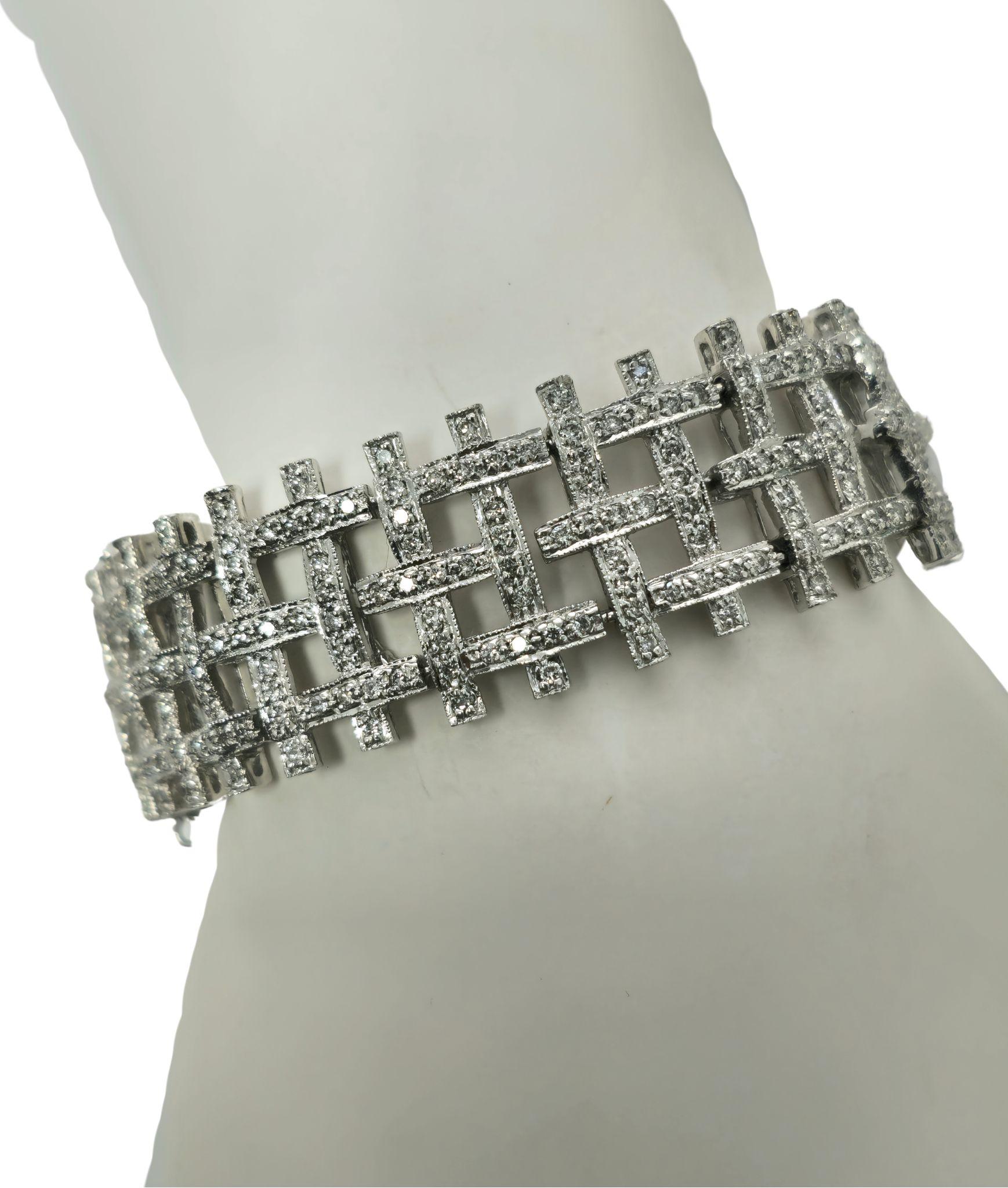 5 Carat Diamond Bracelet Set in 14k White Gold (GIA) For Sale 1