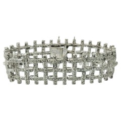 Bracciale con diamanti da 5 carati in oro bianco 14k (GIA)