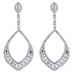 Boucles d'oreilles pendantes en diamant 5 carats certifié
