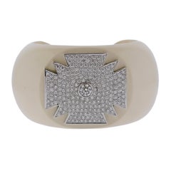 5 Carat Diamond Gold Resin Maltese Cross Bracelet