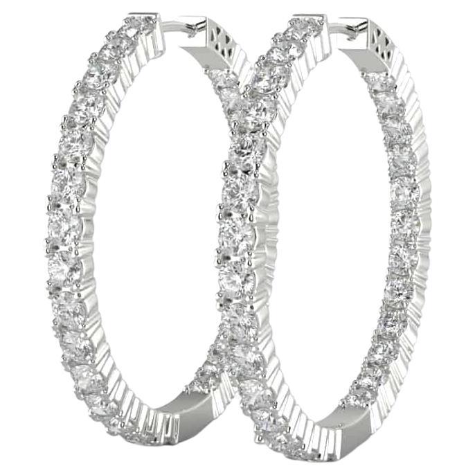5 Carat Diamond Hoop Earrings