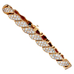 5 Carat Diamond Leaf Bracelet Yellow Gold Bracelet
