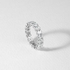 5ct Oval-Cut Diamond Full Eternity Wedding Band in 18K White Gold — Elegance