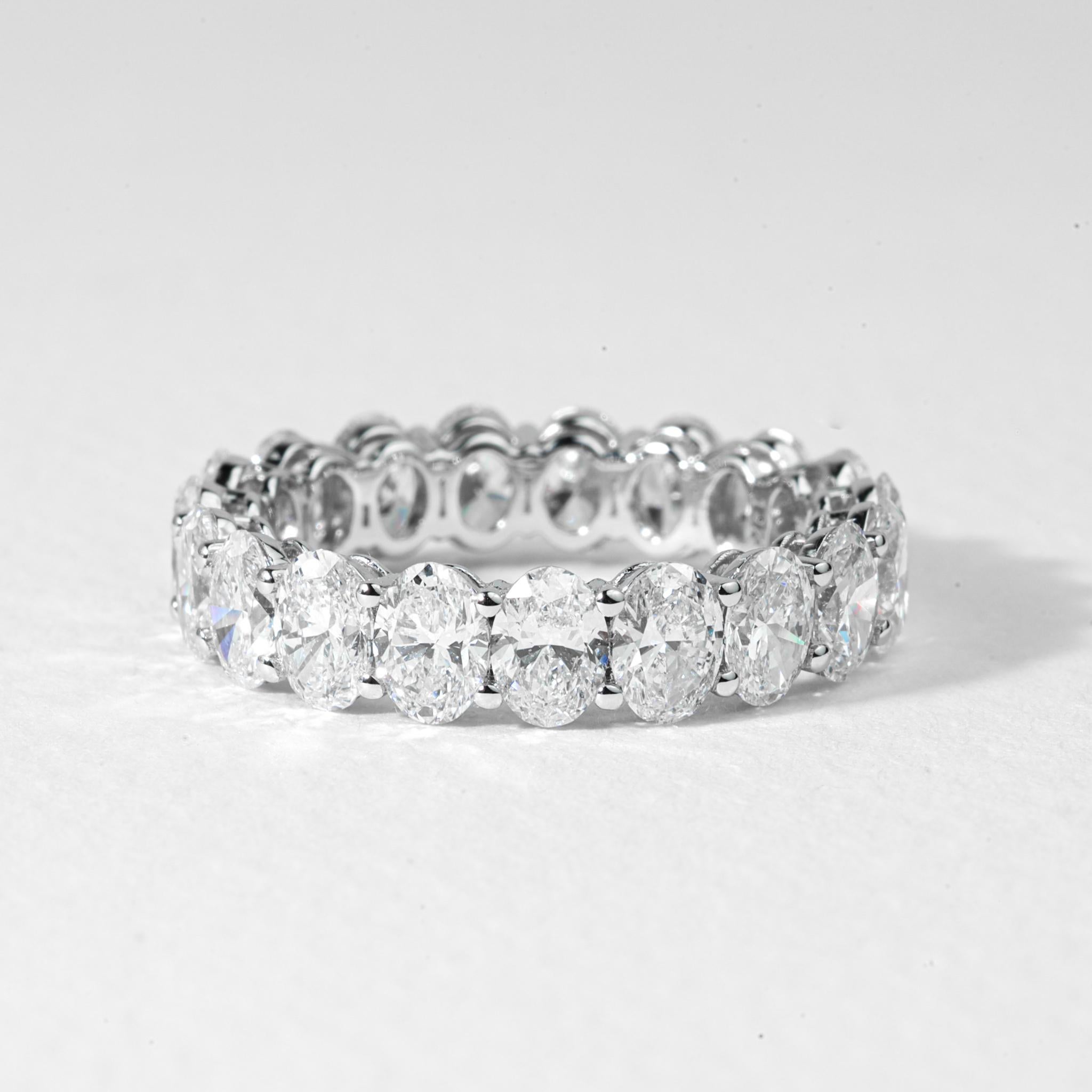 Women's 5ct Oval-Cut Diamond Full Eternity Wedding Band in 18K White Gold — Elegance For Sale