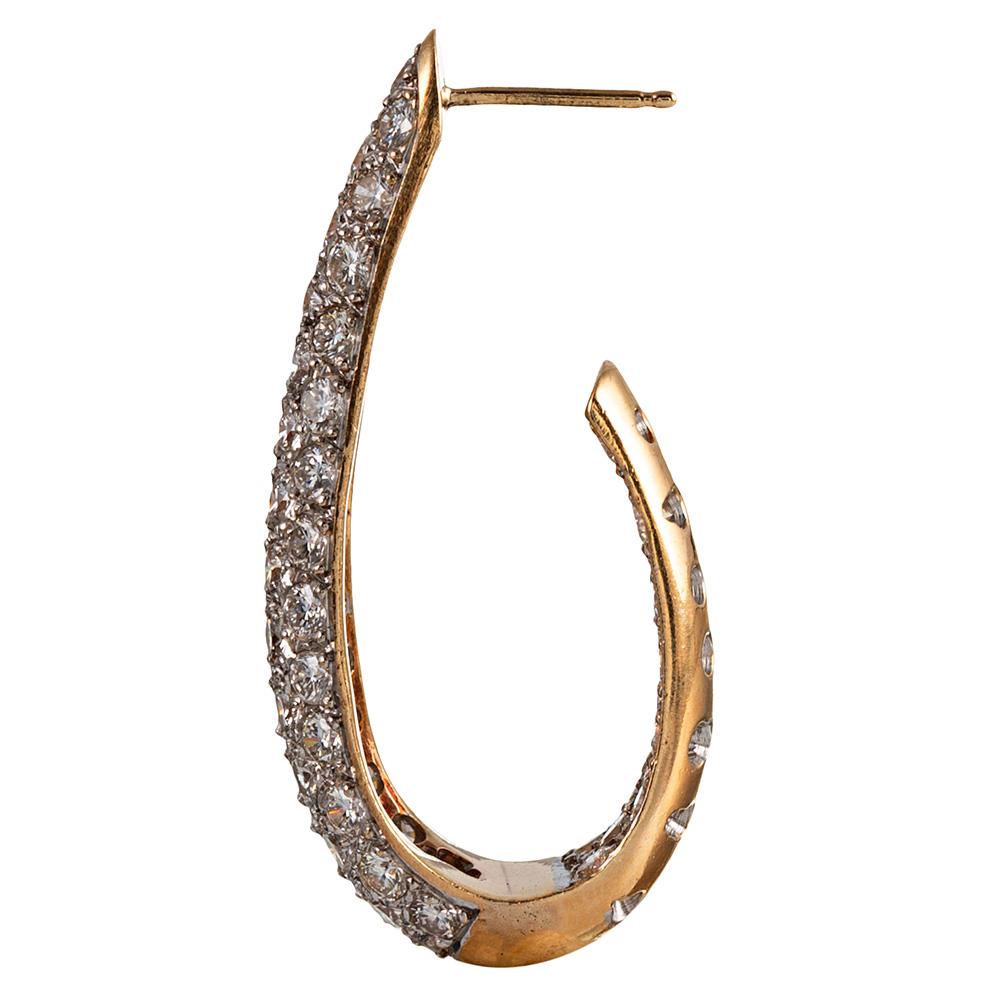 5 Carat Diamond Oval Hoops In Good Condition In Carmel-by-the-Sea, CA