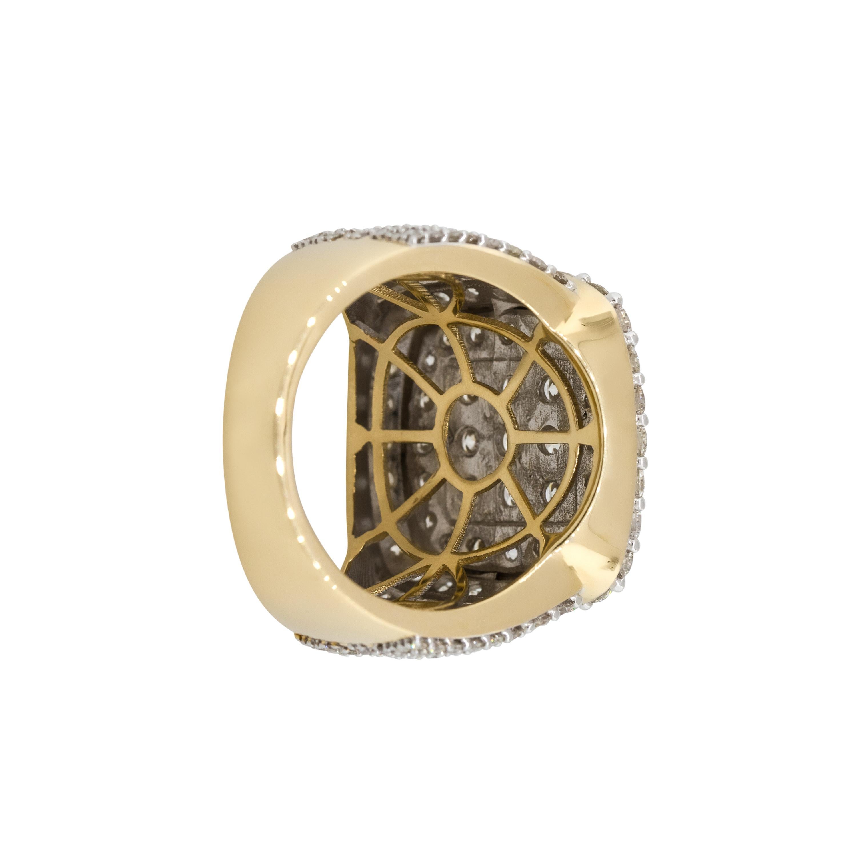 5 Carat Diamond Pave Vintage Styled Mens Ring 14 Karat in Stock in vendita 5