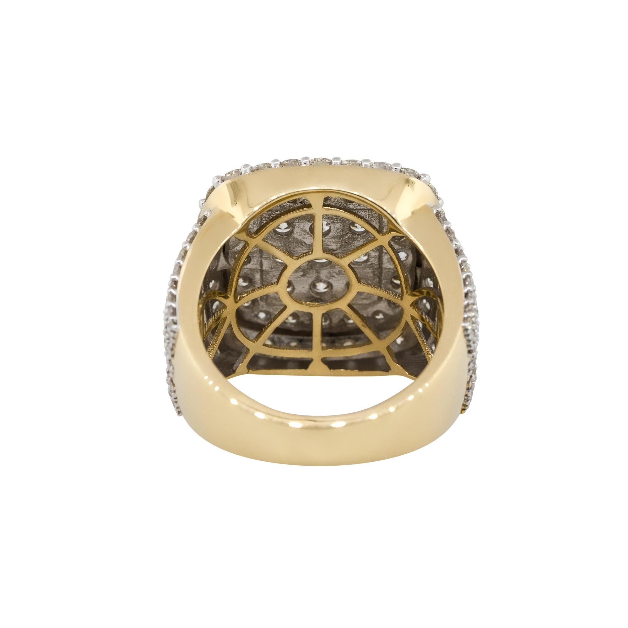 5 Karat Diamant Pave Vintage-Ring im Vintage-Stil für Herren 14 Karat, auf Lager im Angebot 1