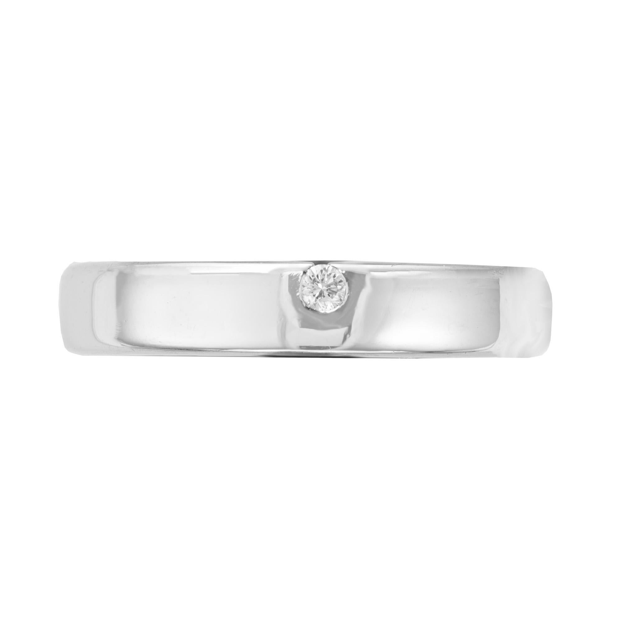 .5 Karat Diamant Platin Herren Ehering Ring (Rundschliff) im Angebot