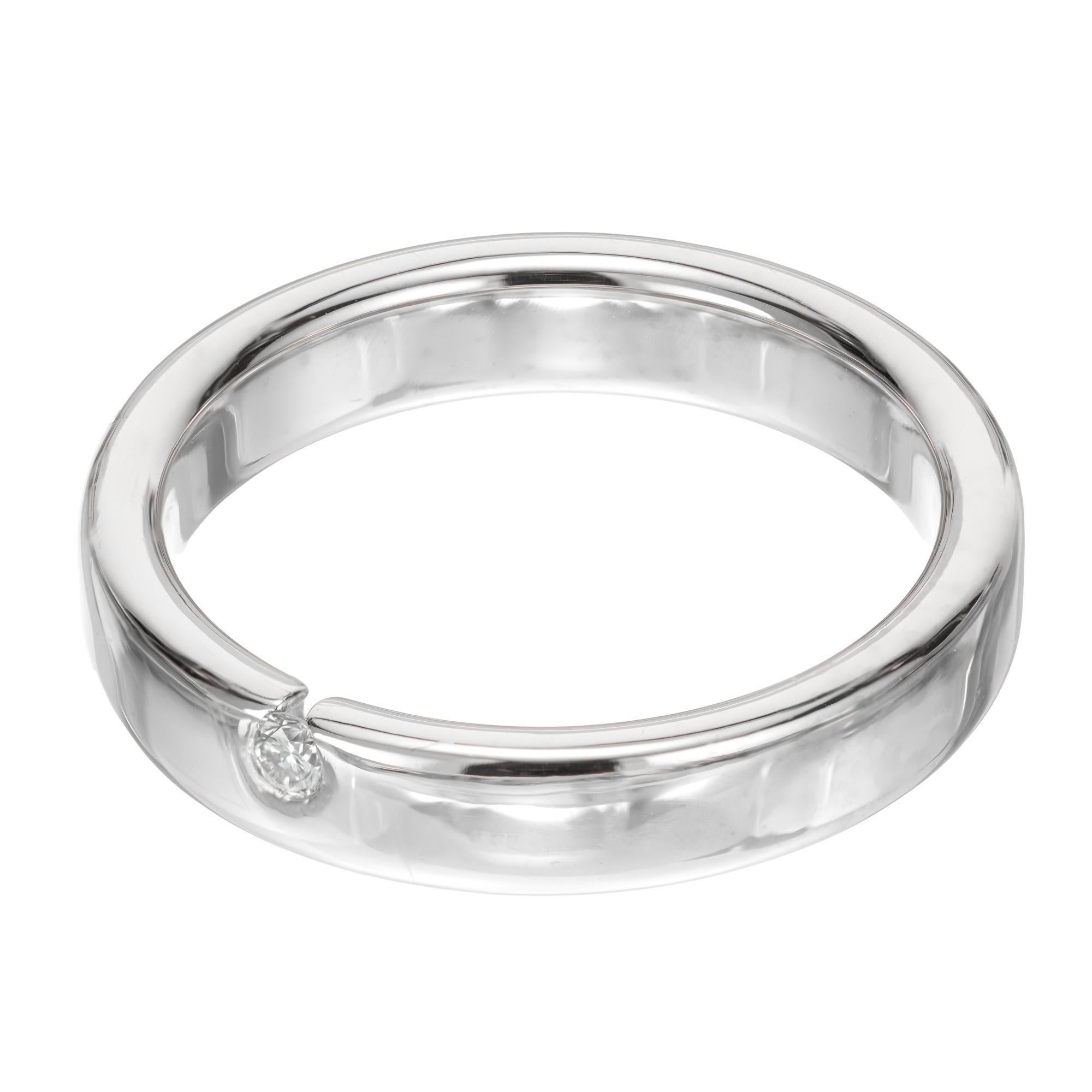 .5 Karat Diamant Platin Herren Ehering Ring im Zustand „Hervorragend“ im Angebot in Stamford, CT