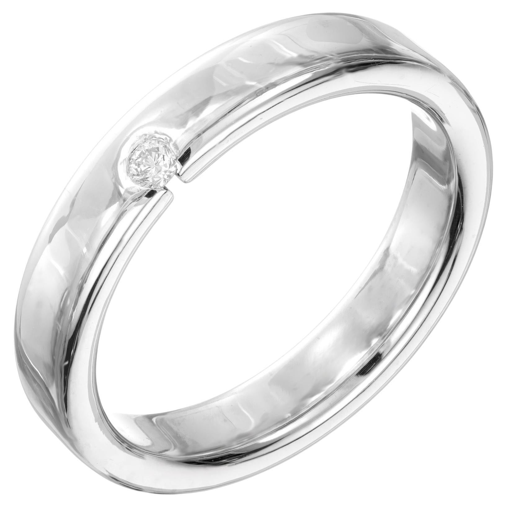 Anillo de boda para hombre en platino con diamantes de 0,5 quilates