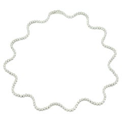 5 Carat Diamond S-Wave Bezel Set "Tennis Necklace" in 18K White Gold