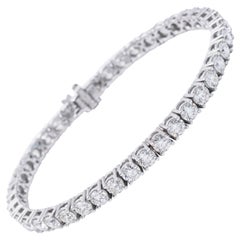 Pulsera de tenis con diamantes de 5 quilates Oro blanco de 14 quilates Promedio 0,10 quilates