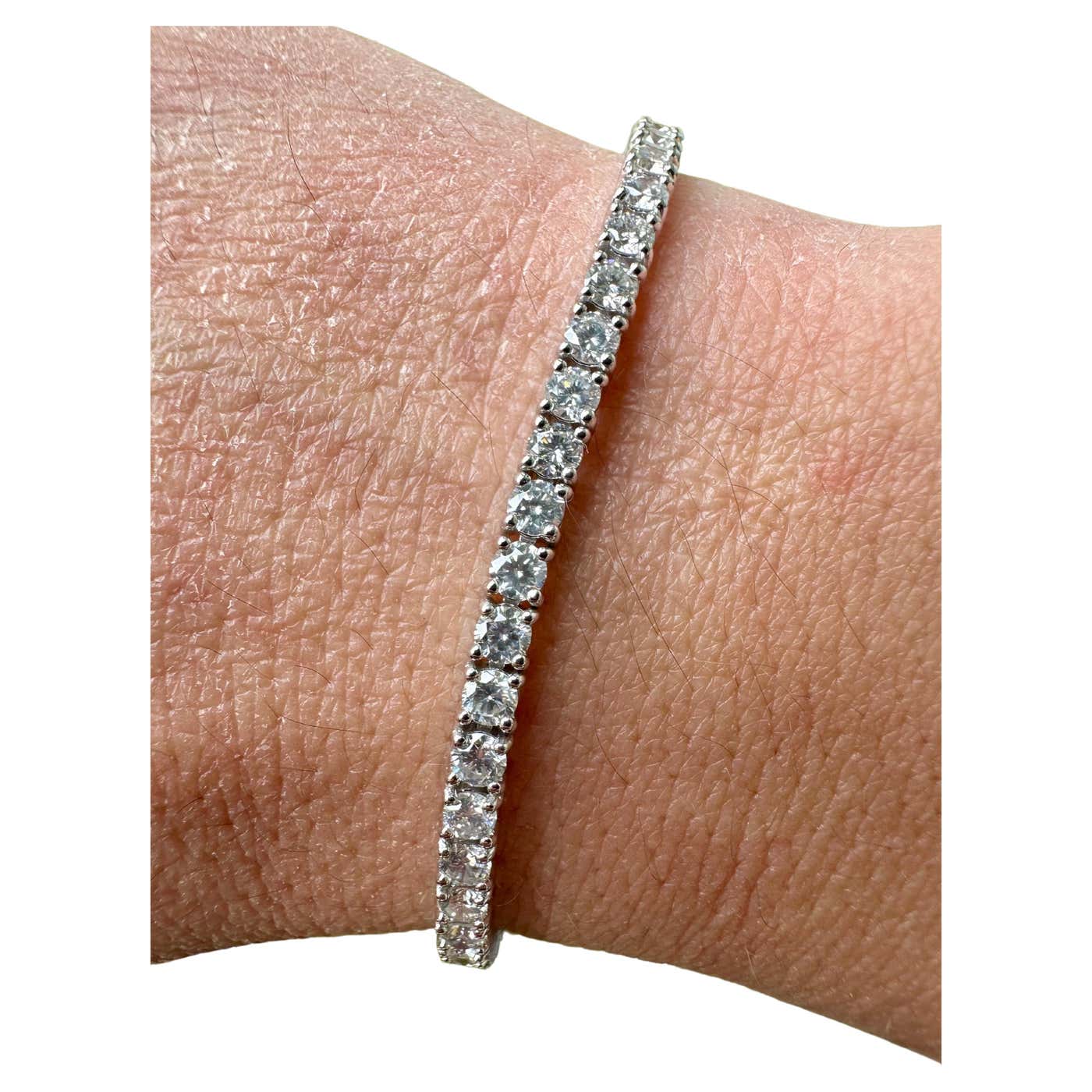 5 Carat Diamond Tennis Bracelet 14k White Gold For Sale at 1stDibs | 5