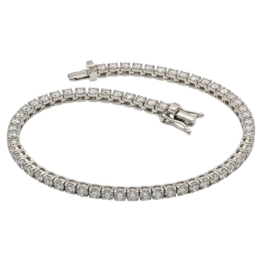 5 Carat Diamond Tennis Bracelet in 14k White Gold For Sale