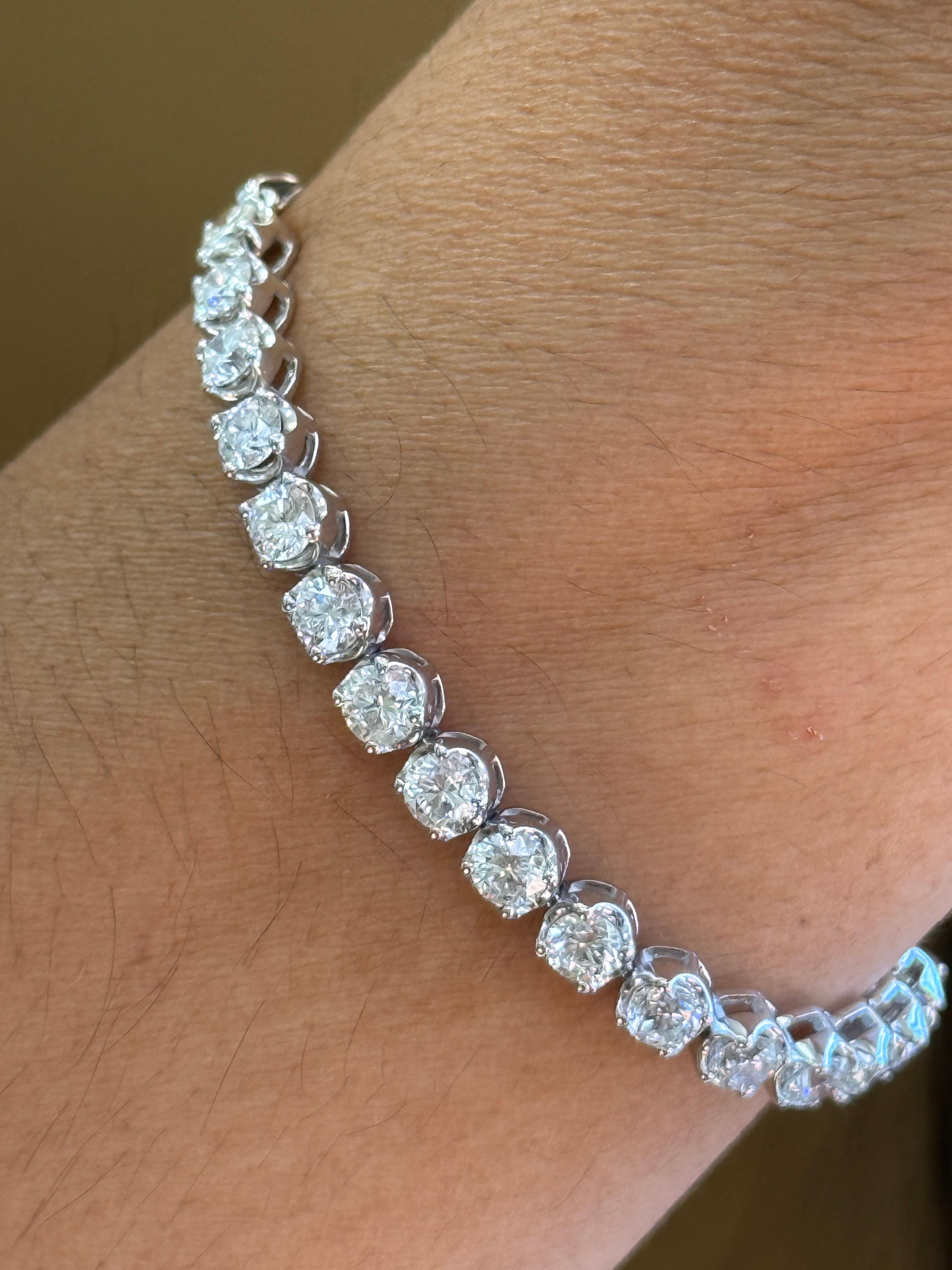 Bracciale Tennis con diamanti da 5 carati in oro giallo 18 carati in vendita 10