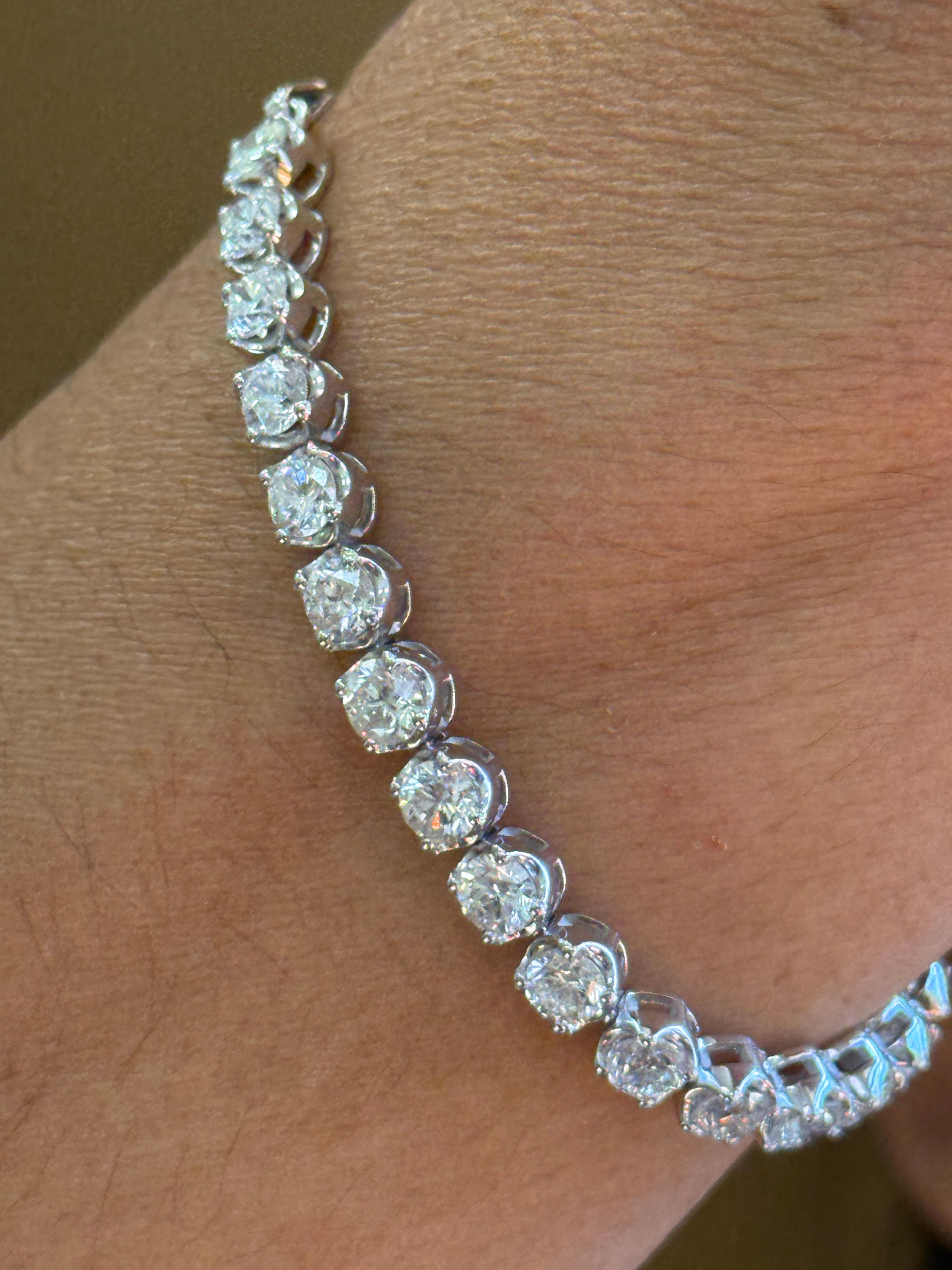 Bracciale Tennis con diamanti da 5 carati in oro giallo 18 carati in vendita 11