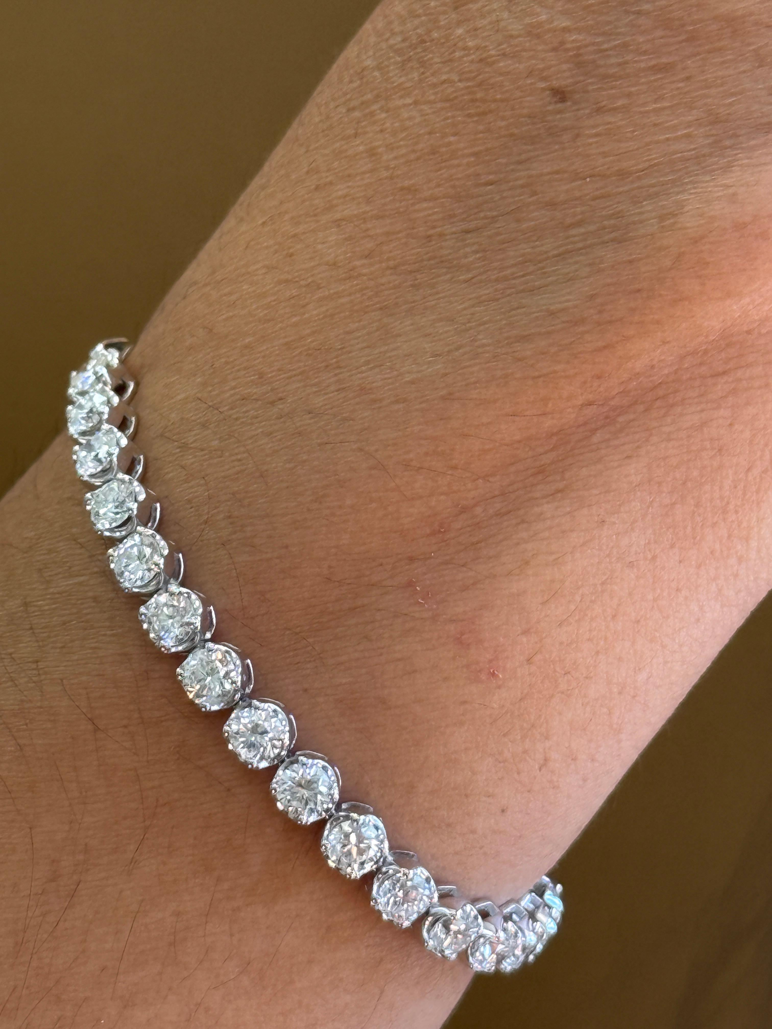 Bracciale Tennis con diamanti da 5 carati in oro giallo 18 carati in vendita 12