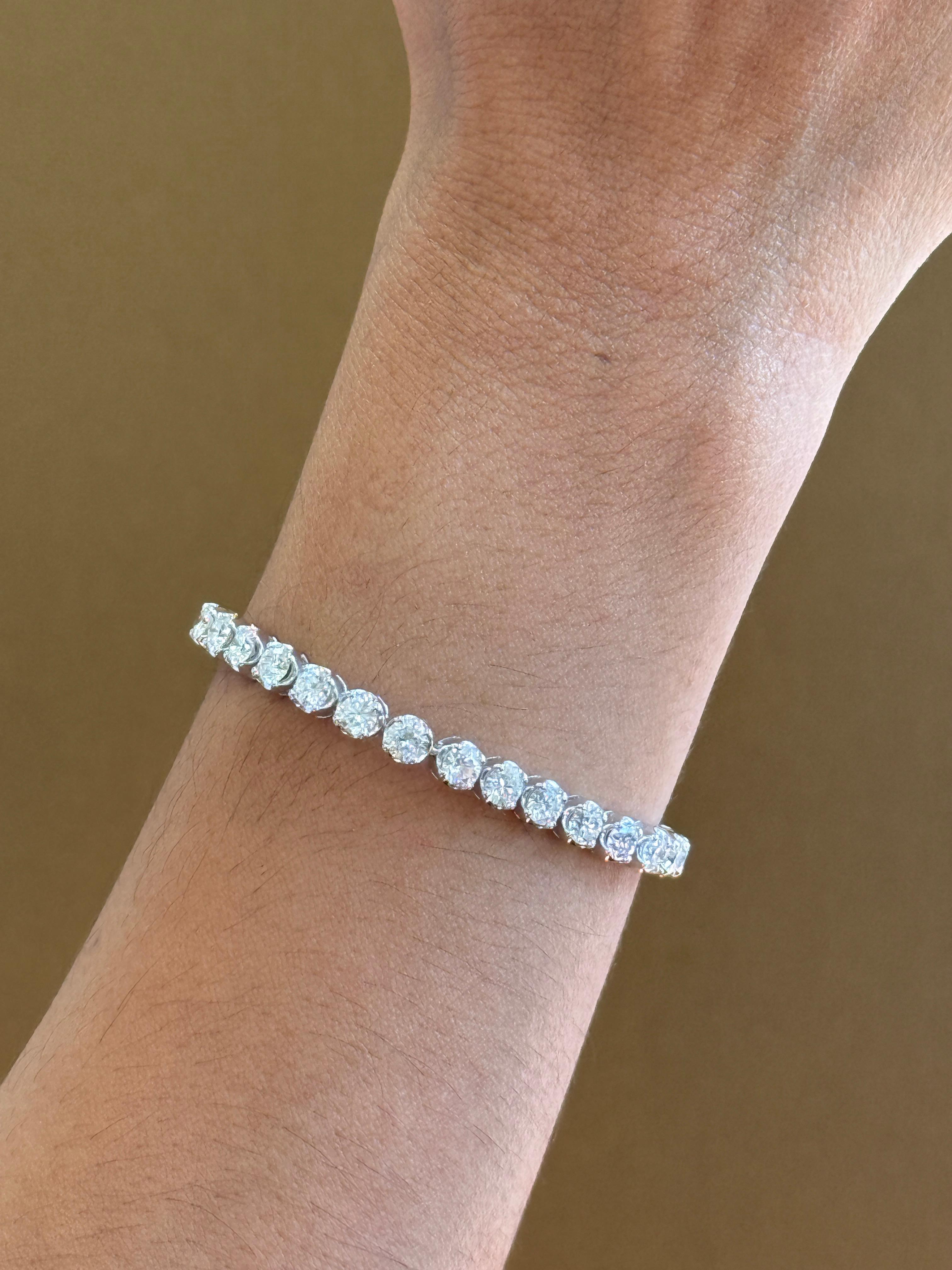 Bracciale Tennis con diamanti da 5 carati in oro giallo 18 carati in vendita 13