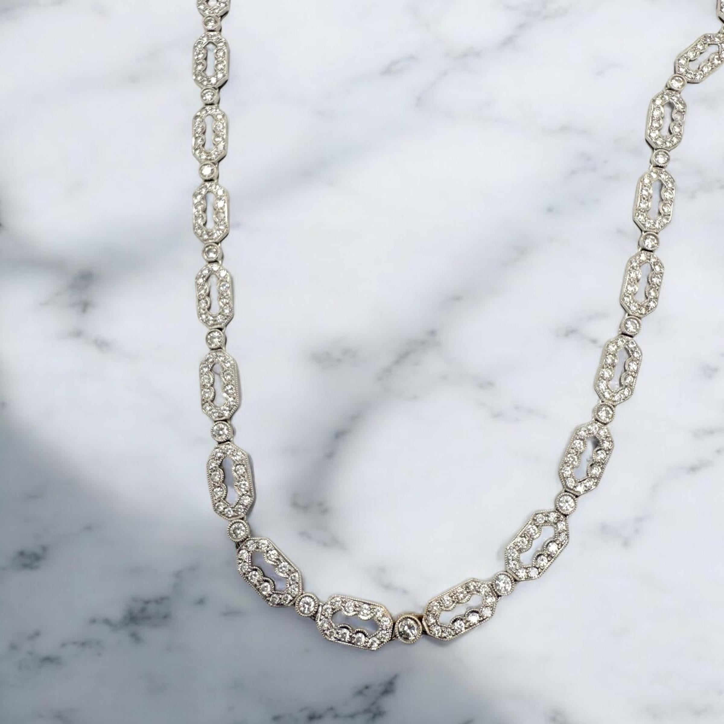 5 Carat Diamond Tennis Necklace 18K White Gold 4
