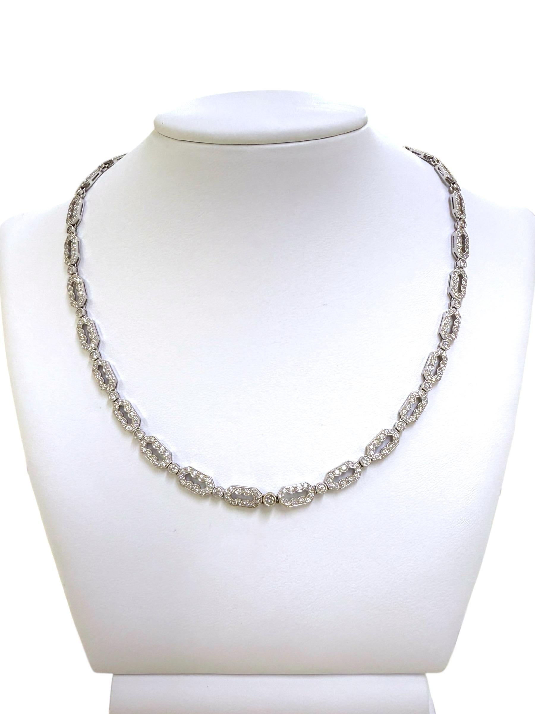 5 Carat Diamond Tennis Necklace 18K White Gold 2