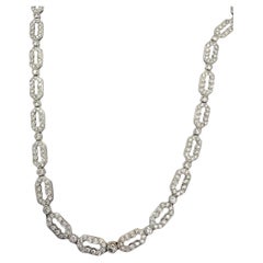 5 Carat Diamond Tennis Necklace 18K White Gold
