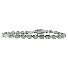 5 Carat East-West Oval Diamond Tennis Bracelet in 14K White Gold