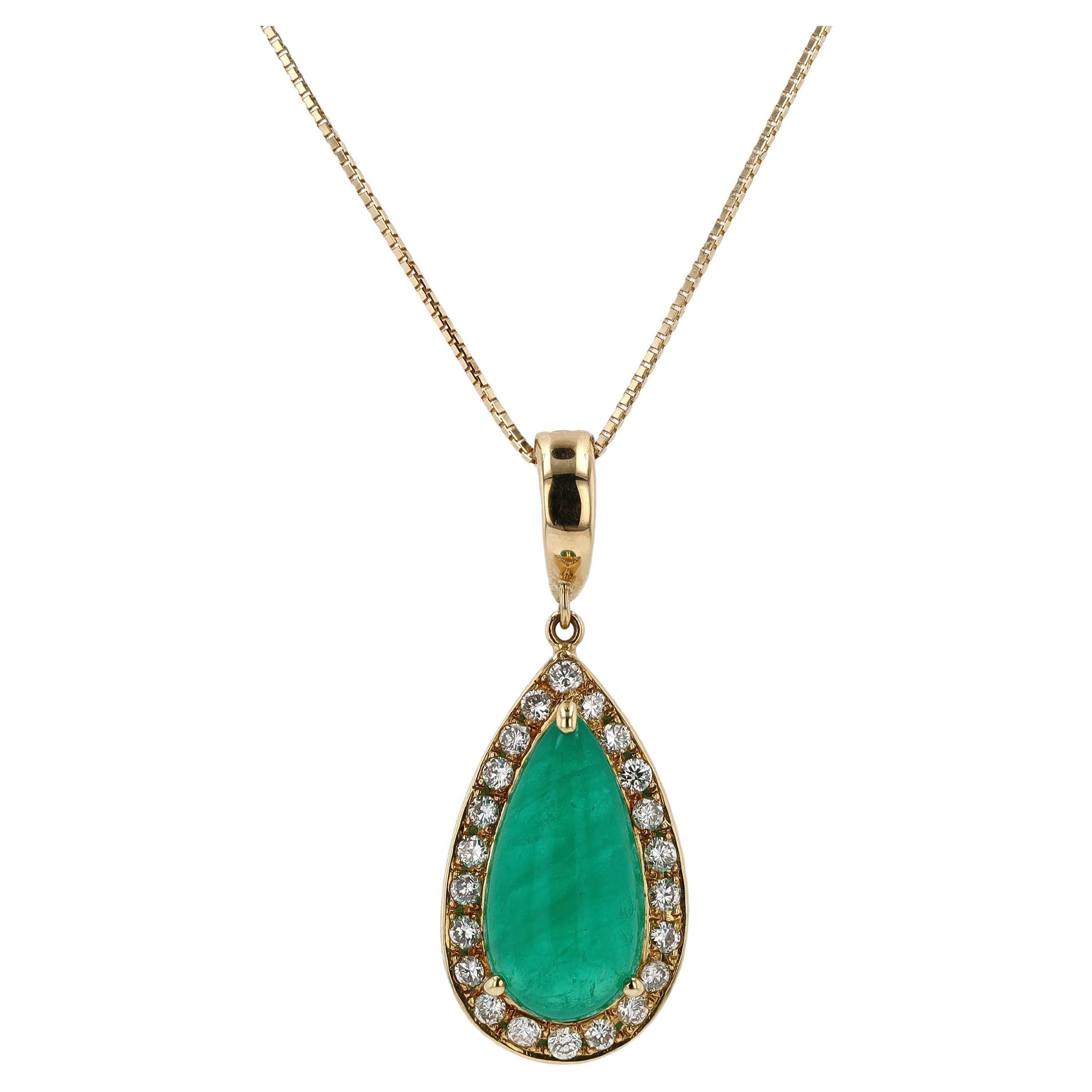 5 Carat Emerald and Diamond Enhancer Necklace For Sale