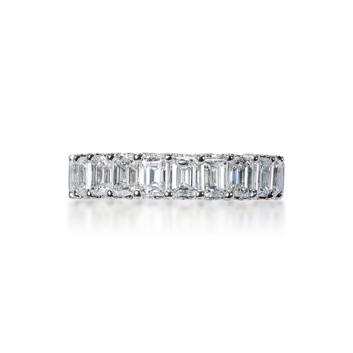 Taille émeraude Bracelet d'éternité en diamants taille émeraude de 5 carats certifié en vente