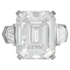 5 Carat Emerald-cut Statement / F color SI 14K White Gold Diamond Ring