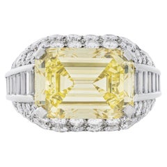 5 Carat Emerald-cut Statement Fancy Yellow -Collector’s Treasure Diamond Ring