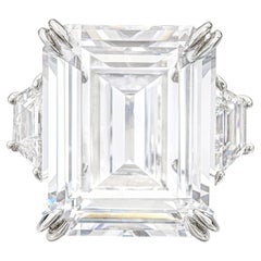 5 Carat Emerald-cut Statement / H color VS 14K White Gold Diamond Ring