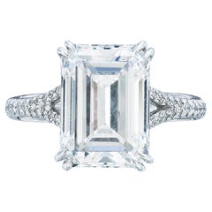 5 Carat Emerald-cut Statement SI 14K White Gold Refined Grandeur Diamond Ring
