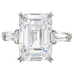 5 Karat Smaragdschliff Statement Typ IIa FL/IF 14K Weißgold  Diamantring