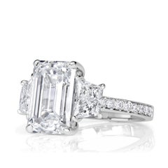 5 Carat Emerald Diamond Ring 14K White Gold Timeless Brilliance