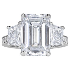5 Carat Emerald Diamond Ring 14K White Gold Timeless Brilliance