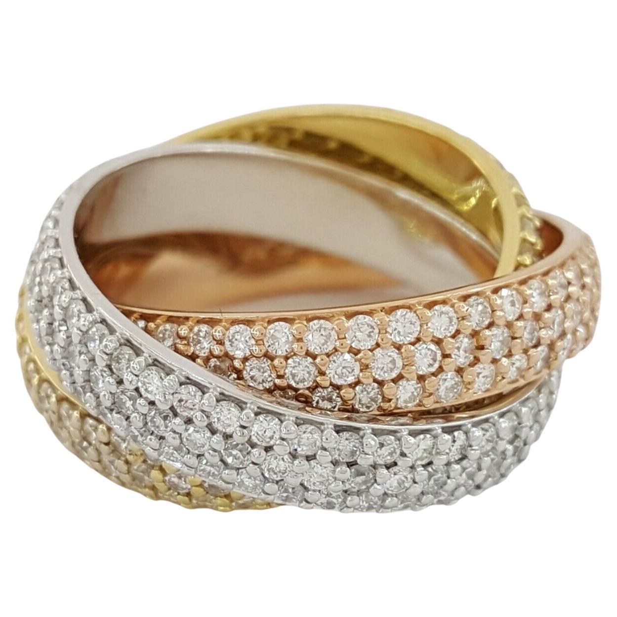 Experience the epitome of elegance and craftsmanship with our exquisite three-row Round Brilliant Cut Diamond Full Circle Eternity Trinity Wedding Band. This stunning anniversary ring is a testament to everlasting love, meticulously crafted in 18K