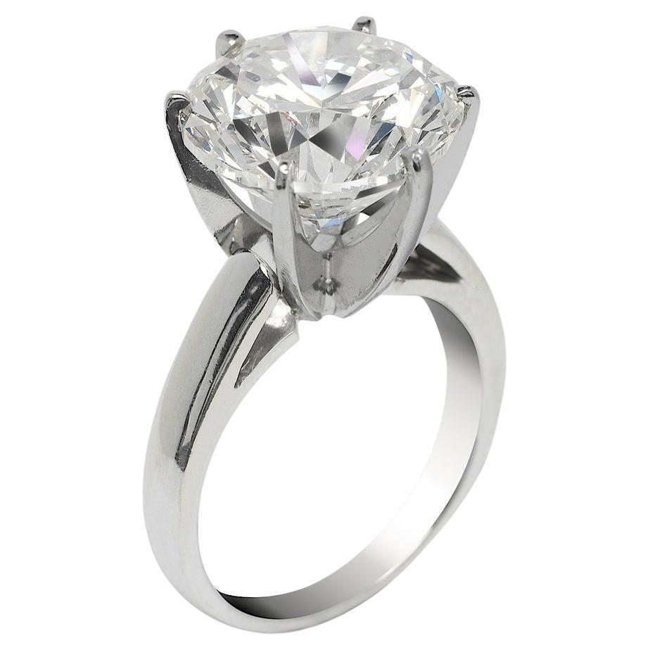 Bague à diamant rond brillant de 5 carats F SI  Une déclaration intemporelle GIA