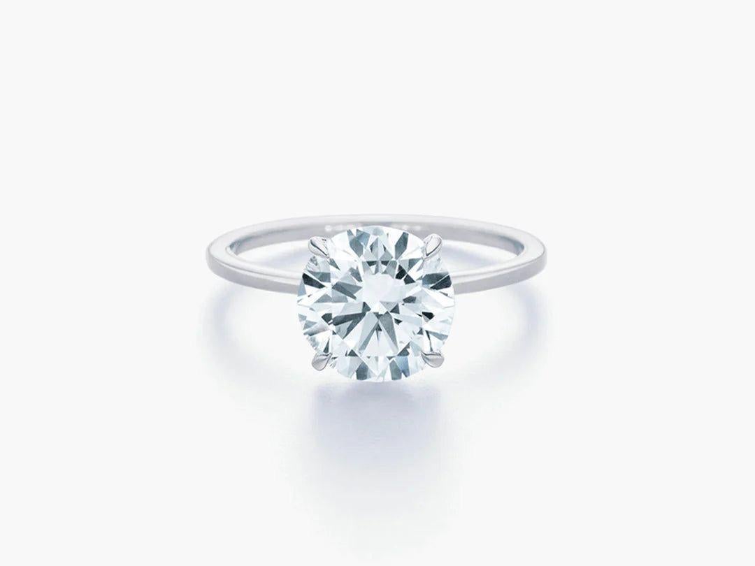 5-Carat F VS Round Brilliant Diamond Ring  A Timeless Statement GIA For Sale 6
