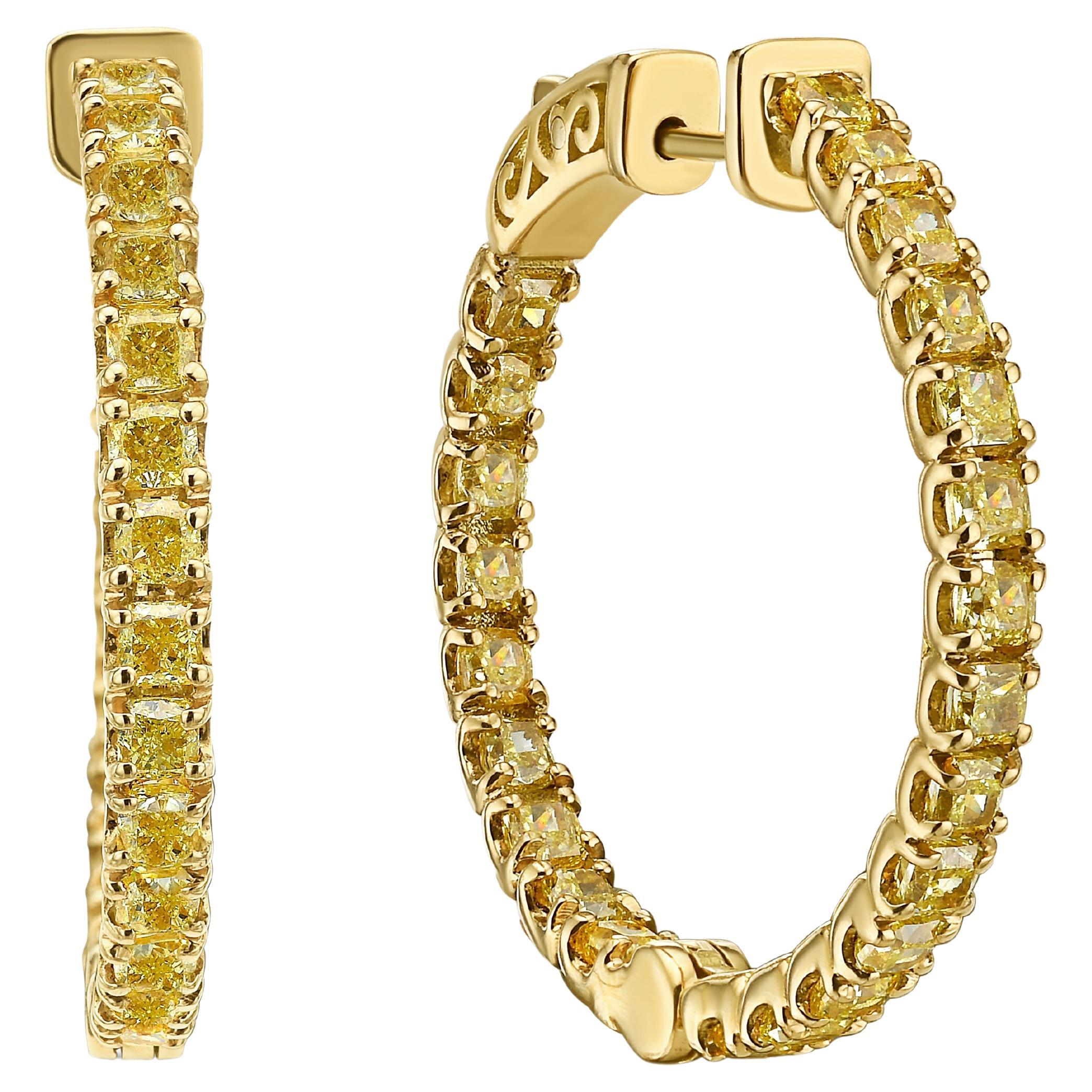 5 Carat Fancy  Anneaux en diamant jaune