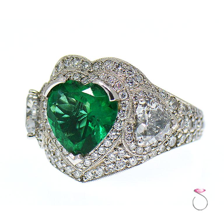 green emerald heart ring