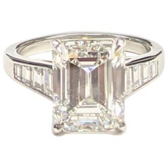 5 Ct. H VVS2 Emerald Cut GIA Certified Diamond Ring in Platinum