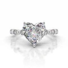 5 Carat Heart Shape Statement Brilliant White / G color VS 14K White Gold