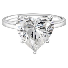 5 Carat Heart Shape Statement Brilliant White / G color VS 14K White Gold