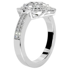 5 Carat Heart Shape Statement Brilliant White VVS 14K White Gold