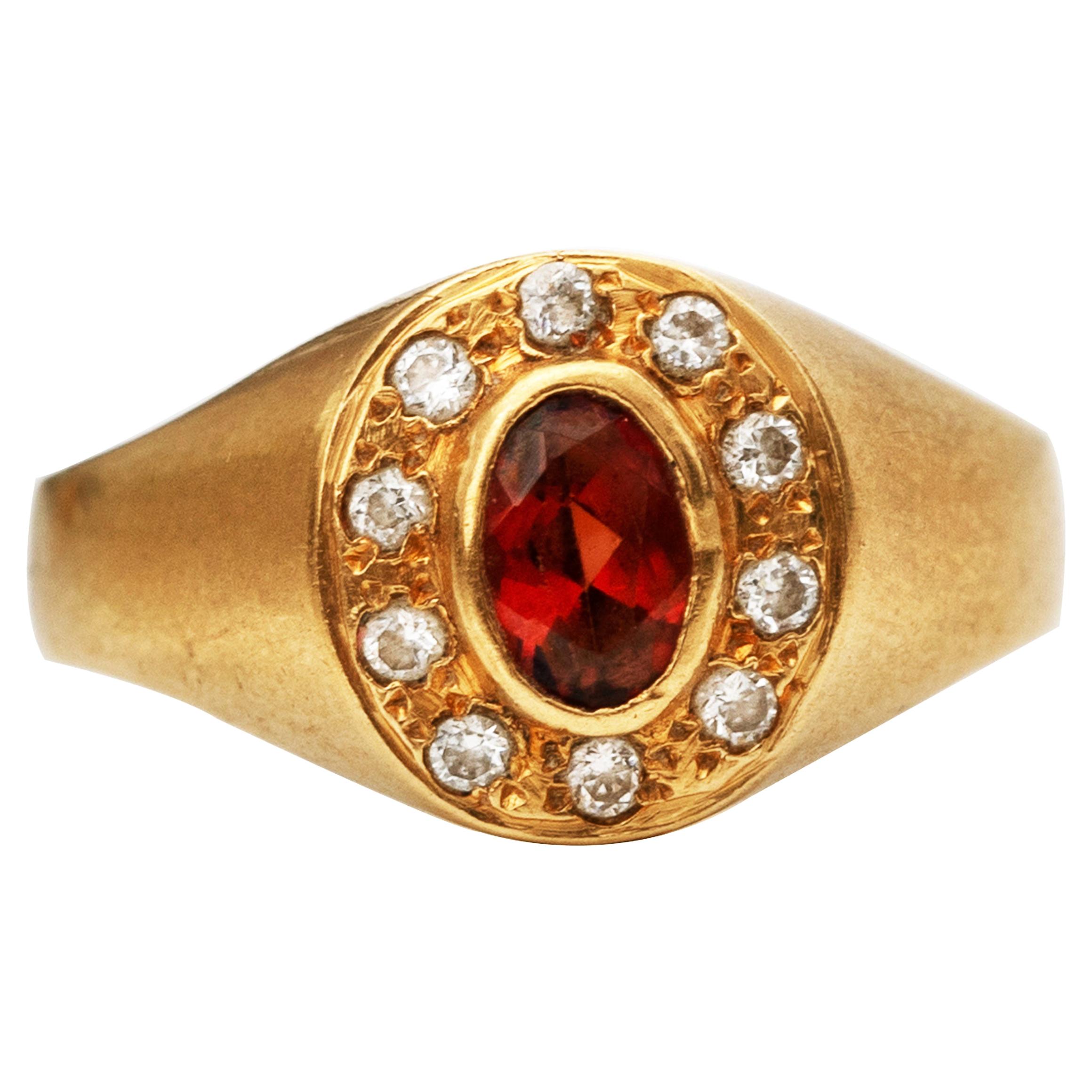 .5 Carat Imperial Topaz and Diamond 18 Karat Gold Ring For Sale